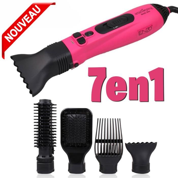 Sèche-cheveux brosse 7 en 1  électronique ensemble de peignes à air chaud lisseur 1000 watts EN-6205