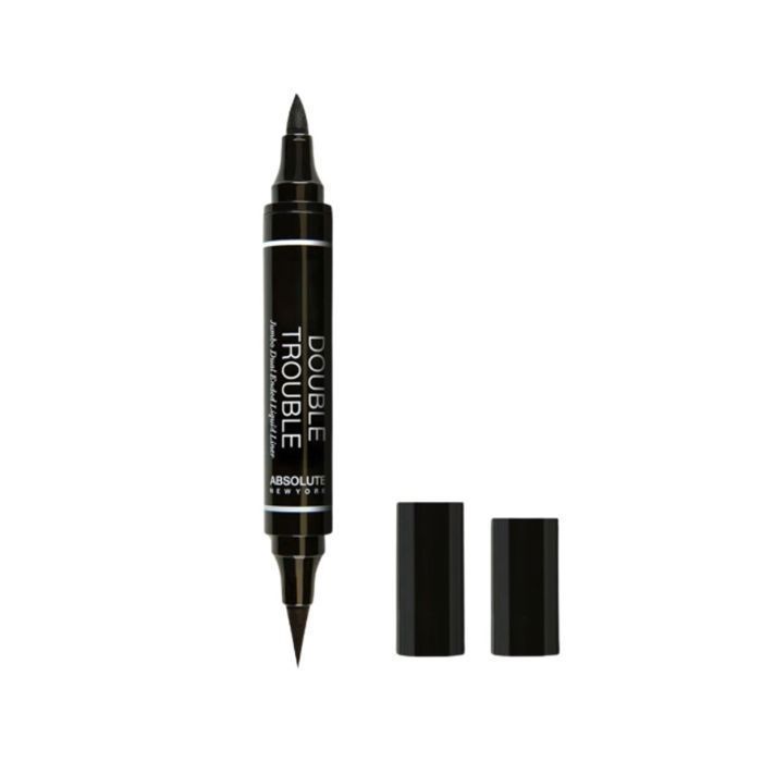 Eye liner - ABSOLUTE NEW YORK - DOUBLE TROUBLE - Noir - Pointe calligraphique - Waterproof Non