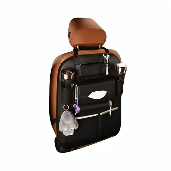 Sac de rangement multifonctionnel en cuir pour siège de voiture