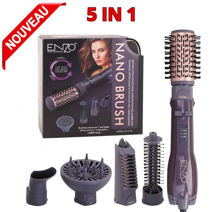 Sèche-cheveux brosse volumateur 1500W  5 en 1  Air chaud lisseur outils de coiffure en céramique EN-4136