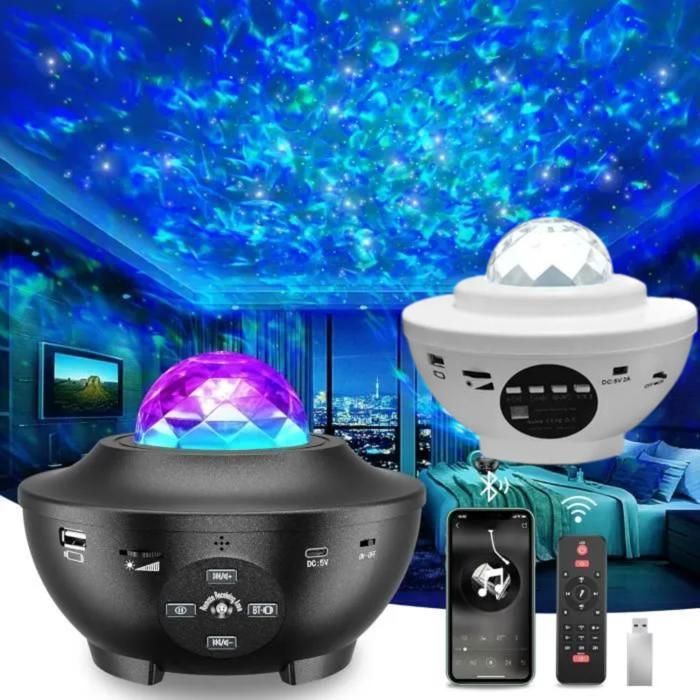 Projecteur galaxie nuit lumière avec haut-parleur musique télécommandé  (Couleur aléatoire)