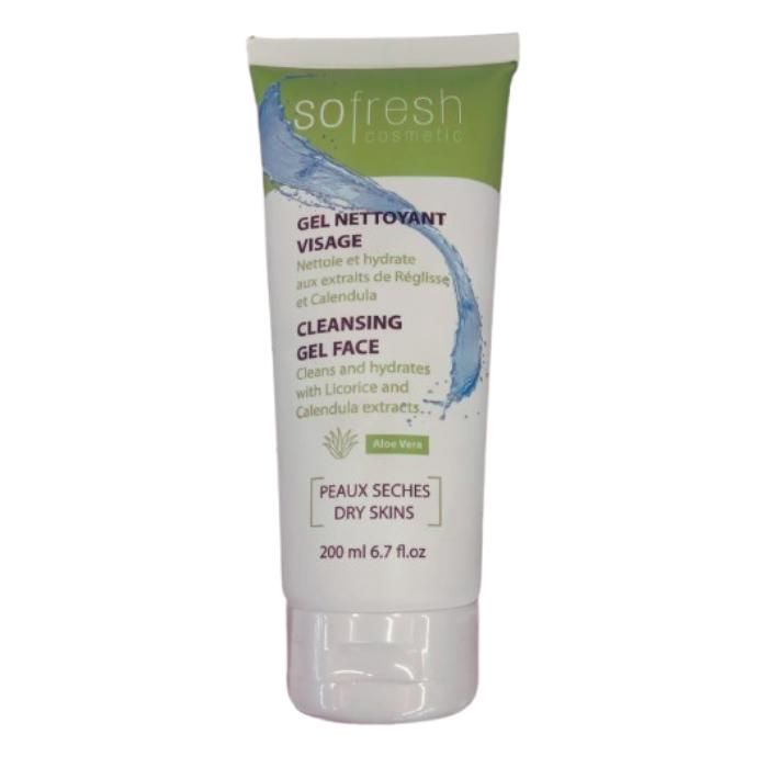 Gel Nettoyant Visage Peaux Sèches 200 ml - SoFresh