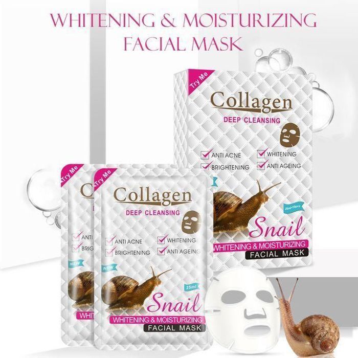 Boîte de 10 Masque tissus collagène escargot / visagen collagene
