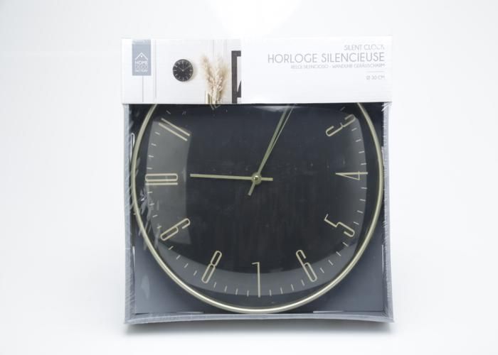 Horloge - Luce - 30,2 cm - Silencieuse - Métal Noir - Intérieur