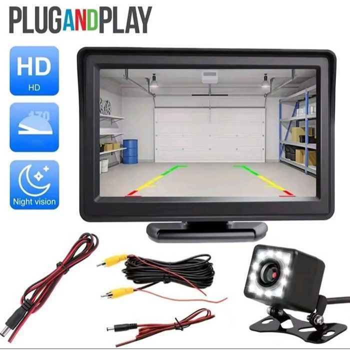 Caméra de recul de voiture Moniteur à large degré Vision nocturne étanche - 4.3 '' TFT LCD