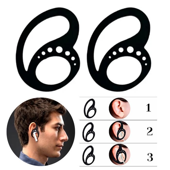 paire de crochet d'oreille universels en silicone anti-perte pour écouteurs airpods Bluetooth et fil qui maintiennent vos écouteurs