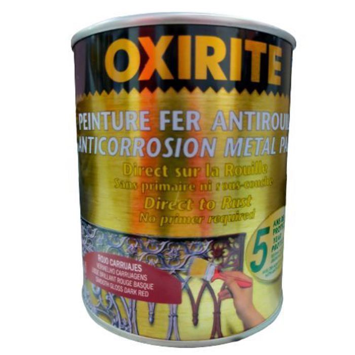XYLAZEL Oxirite Peinture Métalique Lisse Brillant Rouge Basque Direct sur la rouille 1kg