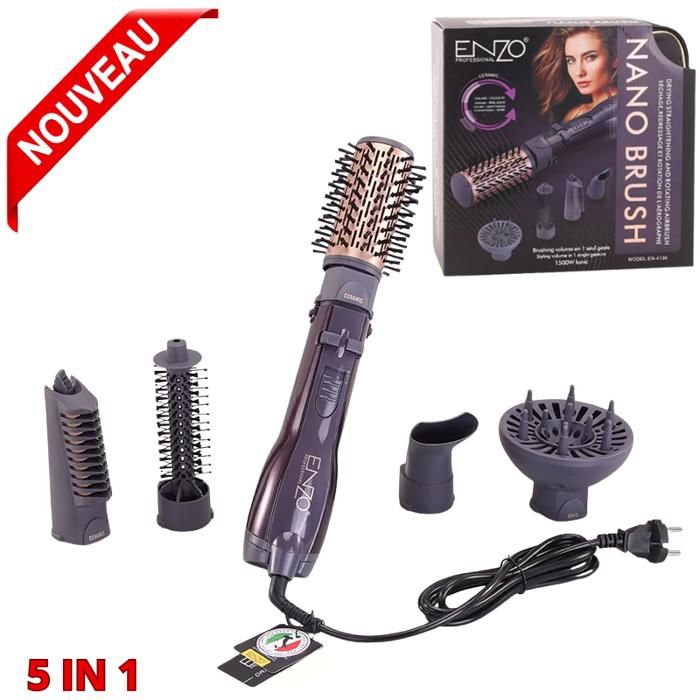 Brosse volumateurSèche-cheveux 1500W  5 en 1  Air chaud lisseur outils de coiffure en céramique EN-4136