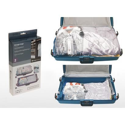 Sacs de rangement sous vide - Raviday - Lot de 2 - Bleu - Dimensions: 86x50cm et 130x74cm - Réutilisables