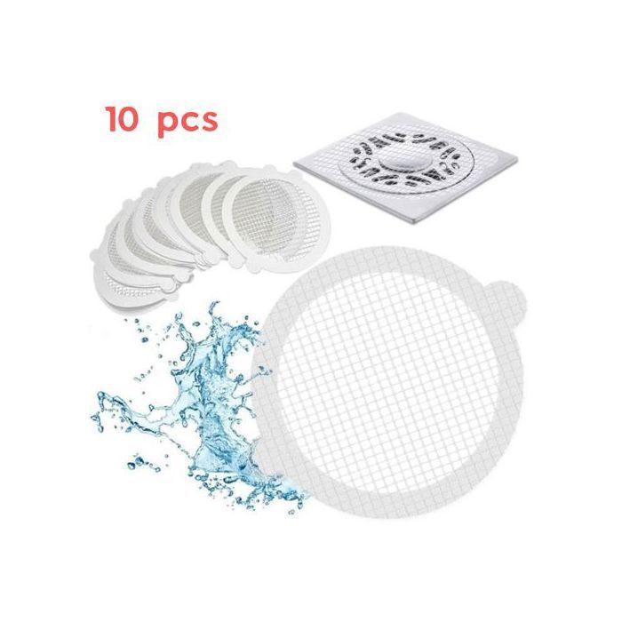 Lot de 10 filtres à cheveux jetables autocollants, Pack de 10 attrape-cheveux jetables en maille autocollante