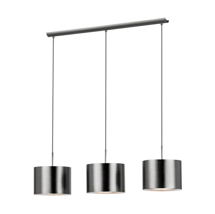 Suspension - Eglo - SAGANTO - E27 - 3x60W - Acier nickel mat - 1030x250x1100mm