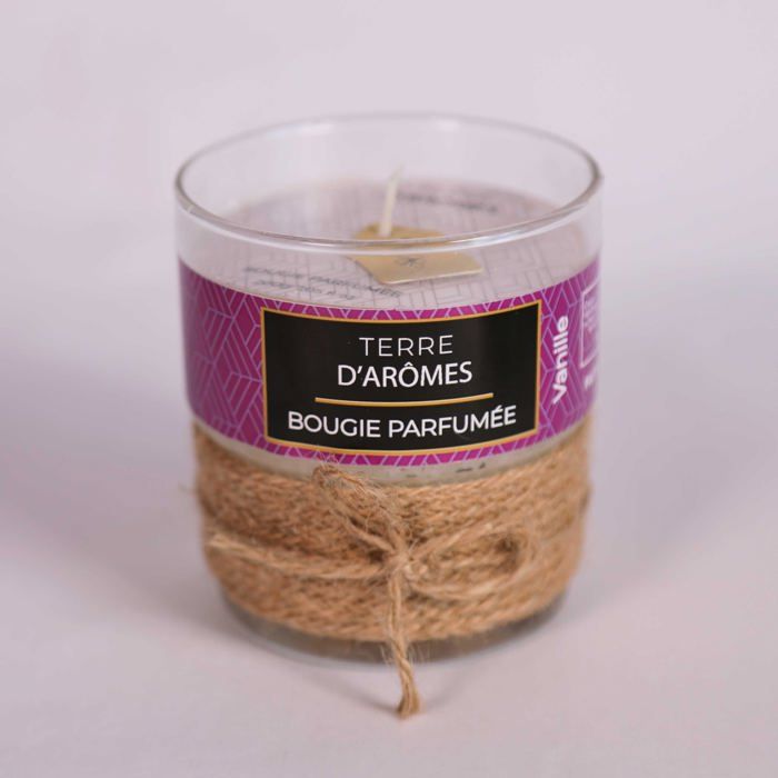 BOUGIE VERRE PARFUM VANILLE 200g