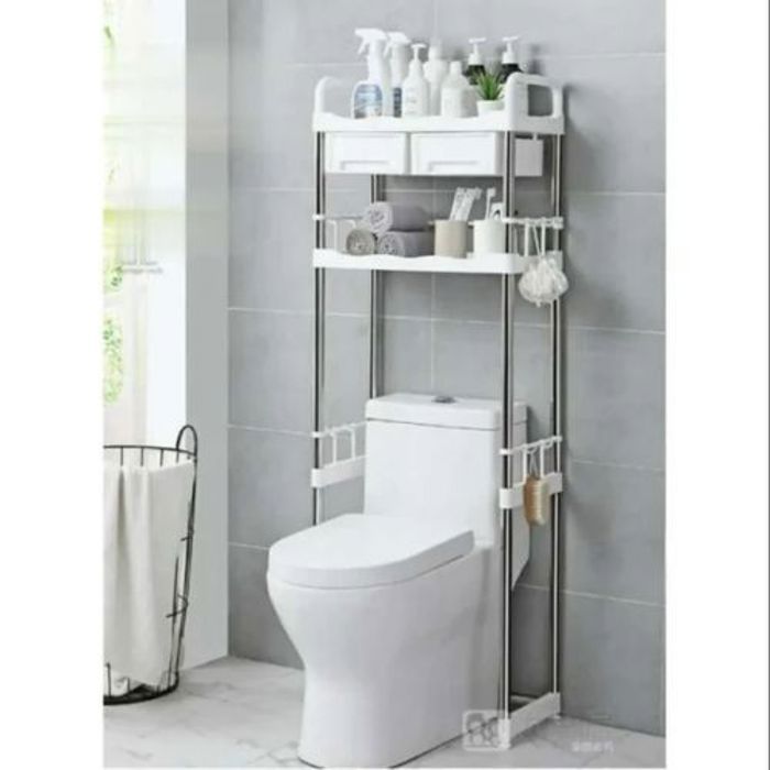 Étagère WC salle de bain 2 niveaux au dessus des toilettes Étagère de rangement