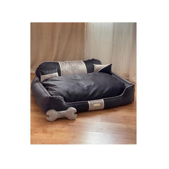 Canapé pour chien et chat - Velours - 78cm x 60cm x 22cm - Déhoussable - Rembourrage généreux