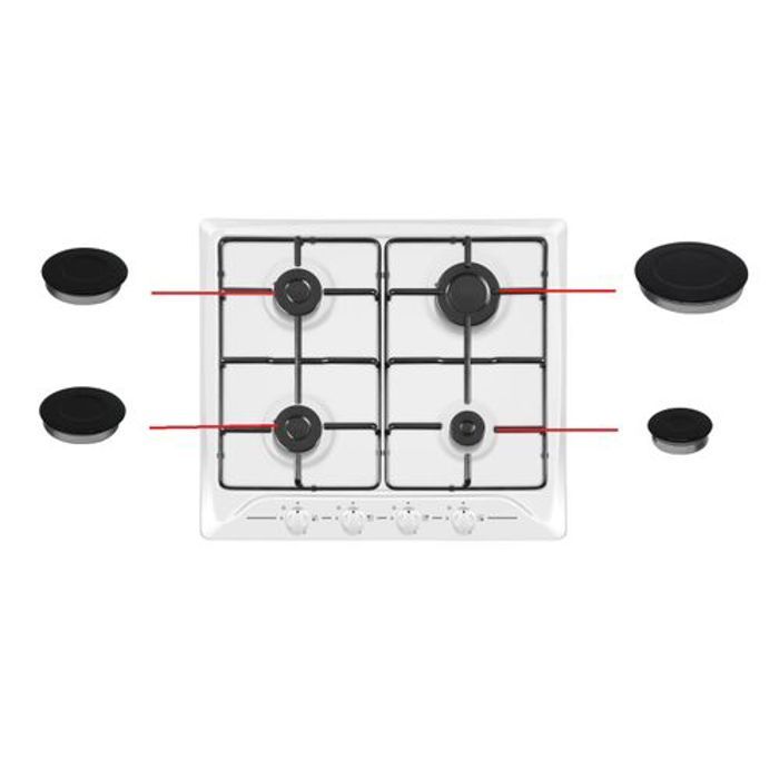 4pcs Cache-brûleur universel pour plaque de cuisson à gaz et couronne de flamme