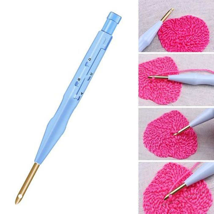 Ensemble de stylos de broderie en plastique, outil de tissage, 1 pièce de poinçon réglable
