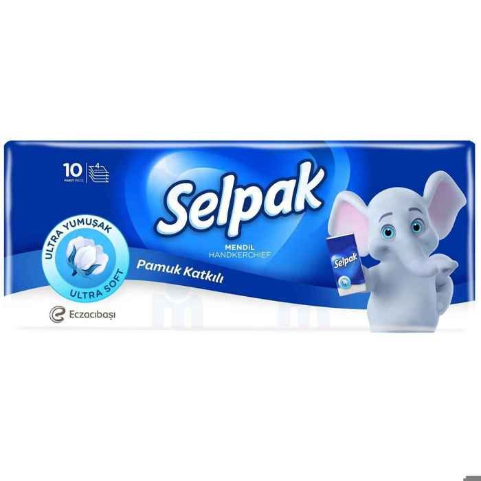 Pack mouchoirs de poche super soft 4 plis 10 unités x 10 étuis - SELPAK