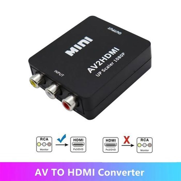 Adaptateur AV To HDMI RCA prise en charge NTSC PAL 1080P