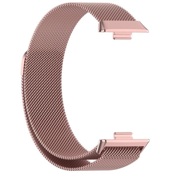 Bracelet à boucle milanaise Rose en acier inoxydable pour Huawei Watch Fit 3
