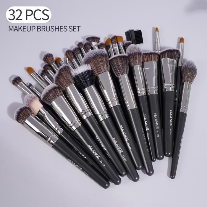 Set de pinceaux de maquillage - 32pcs - Vegan - Doux - Design classique - Hypoallergénique