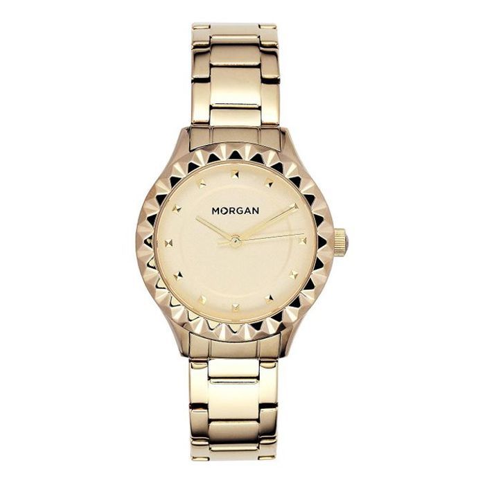 Montre Femme - MORGAN - Dore - Bracelet Acier Inoxydable - Cadran Rond - Étanchéité 3 ATM