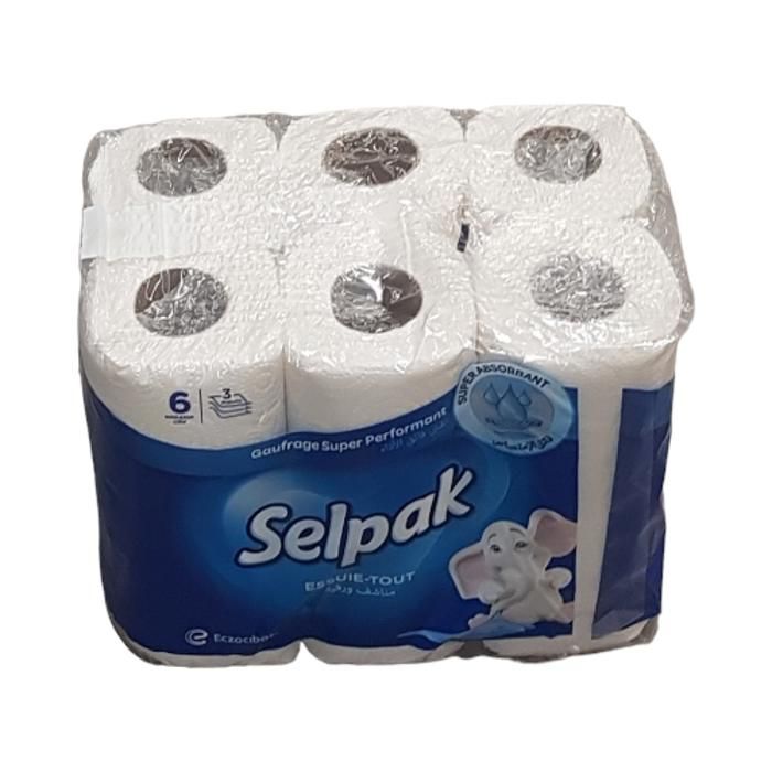 Essuie-tout super absorbant 3 plis x6 - SELPAK