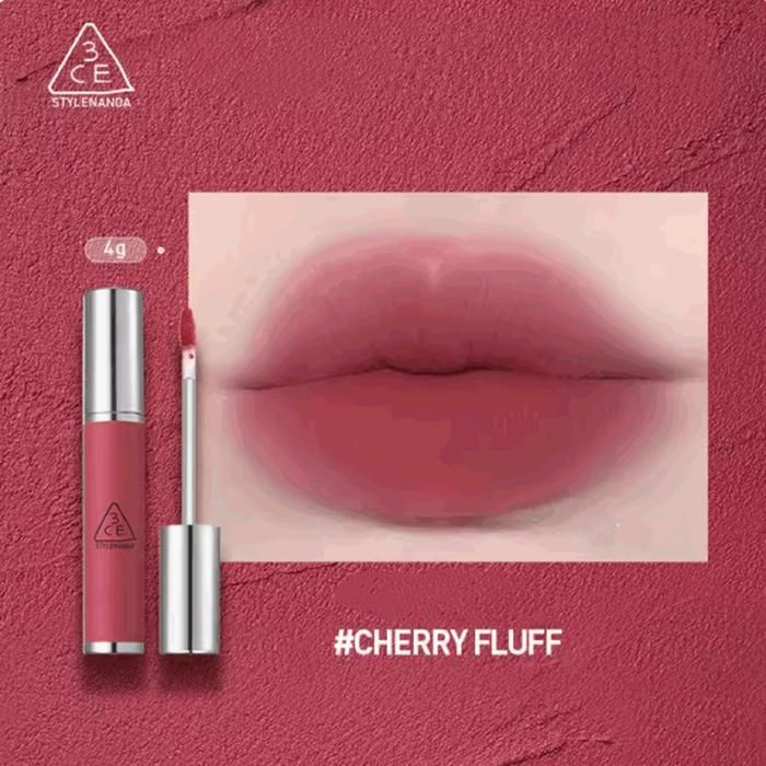 Gloss à Lèvres - 3CE Korea - Lip Mud #10 CHERRY FLUFF - 4g - Fini doux et mat - Hydratation parfaite