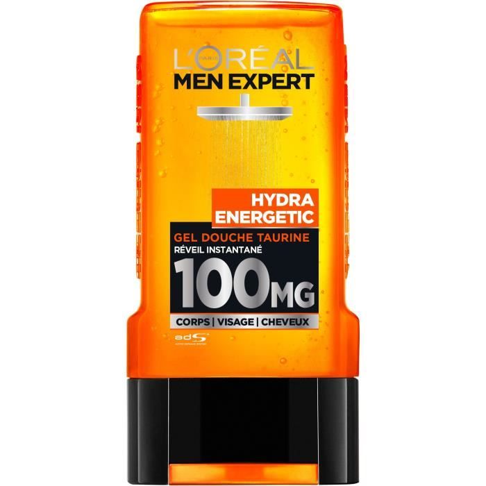 Gel Douche Men Expert Hydra Energetic L'OREAL PARIS - Anti-Fatigue - 300 ml