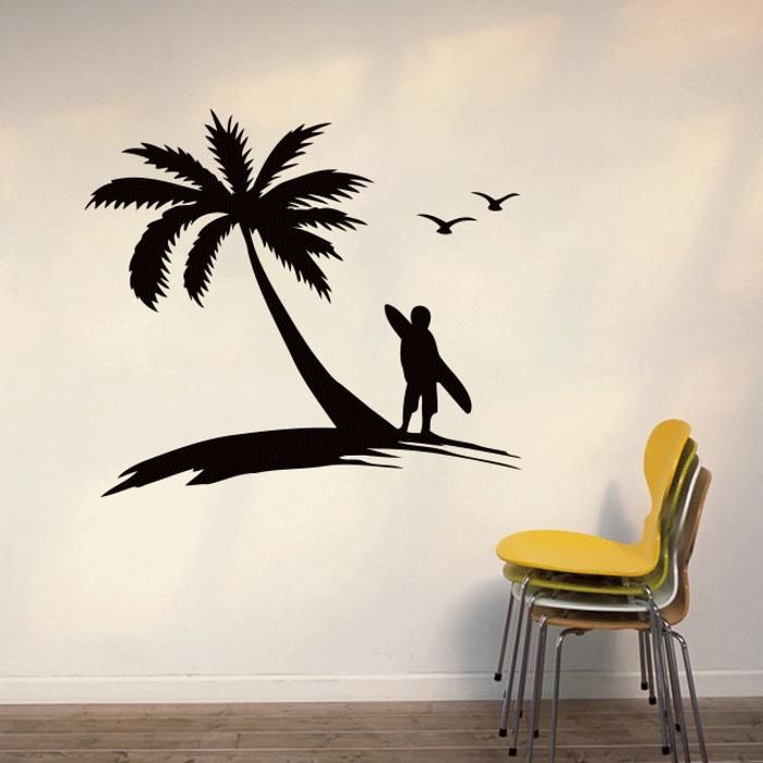 Sticker Summer palme beach