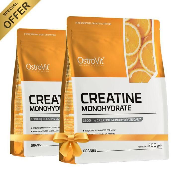 2 X Creatine Monohydrate 100 Servings Micronized 300 g Orange