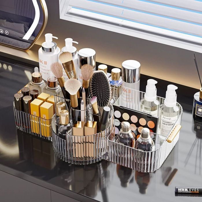 organisateur de maquillage de luxe,rotatif à 360° pour pinceaux de maquillage