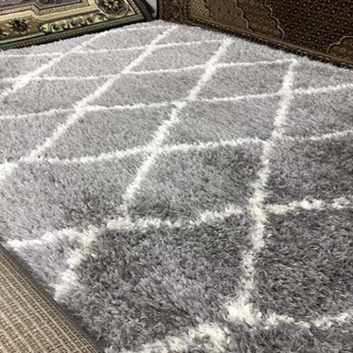 Tapis - Losange - 240x300 - Gris - Synthétique - Moderne