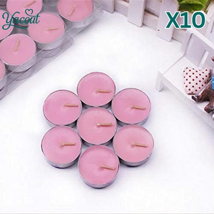 Bougies parfumées - Jasmin - Coffret de 10 - Multicolore - Qualité premium