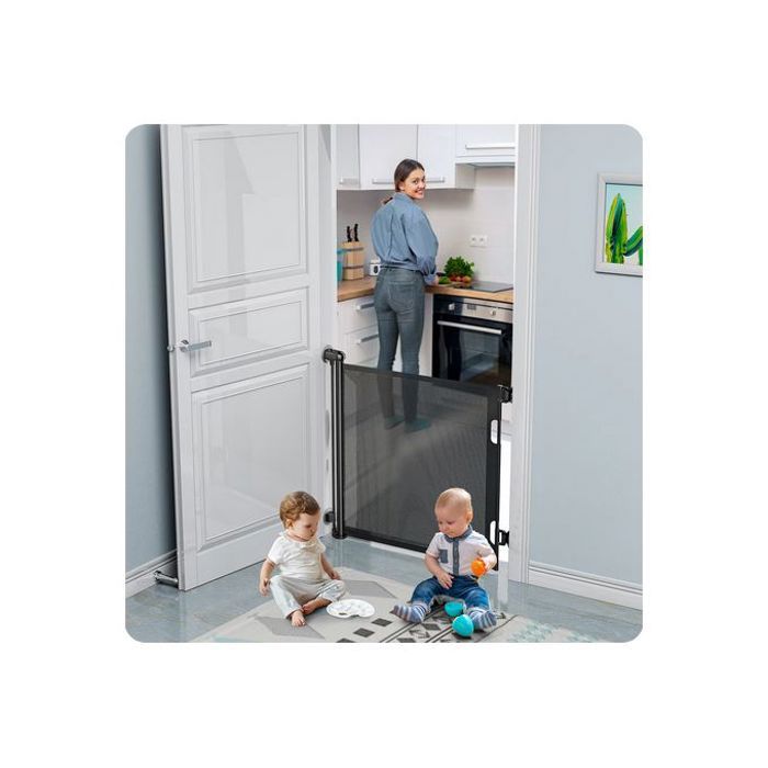 Barrière de sécurité rétractable pour animaux, portes en maille pour enfants, sécurité pour enfants.