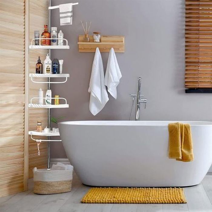 Étagère de Salle de Bain à 4 Niveaux en Acier Inoxydable