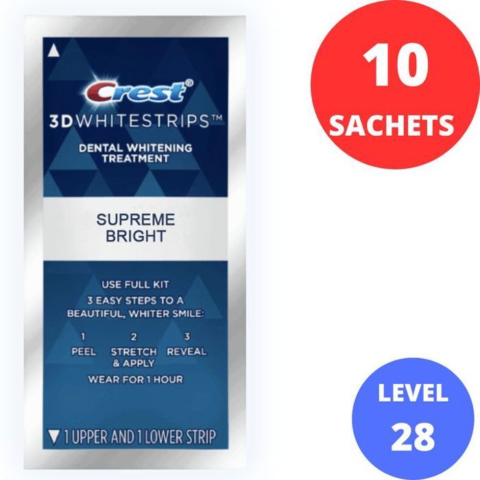 Crest 3D Whitestrips Supreme Bright, 10 traitements LEVEL 28