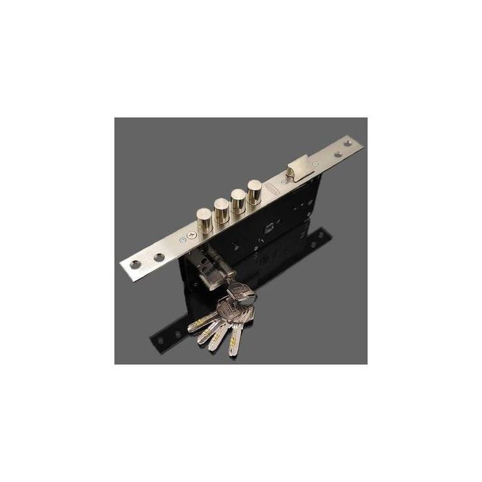 Serrure à Encastrer + Cylindre, Réversible, Pour Porte d'Entrée,