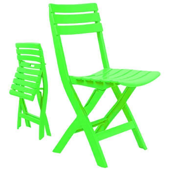 Chaise pliable - Marbella - Vert - Plastique - 1 personne - Design élégant