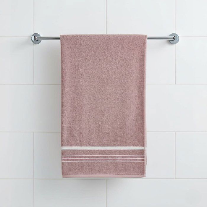 Serviette de toilette en coton uni doux et absorbant Rose 50cm/70cm