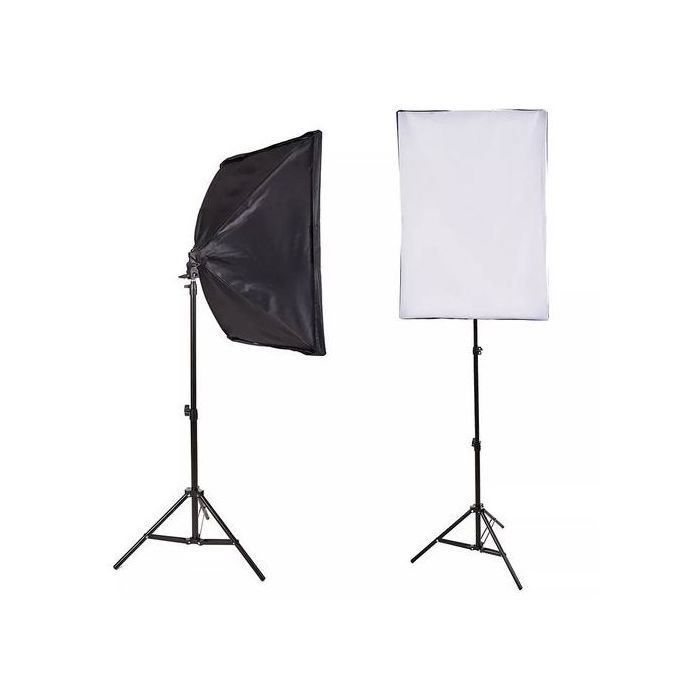Softbox d'éclairage - Professionnel - 50x70cm - Noir - Trépied 2m - Éclairage vidéo/photo