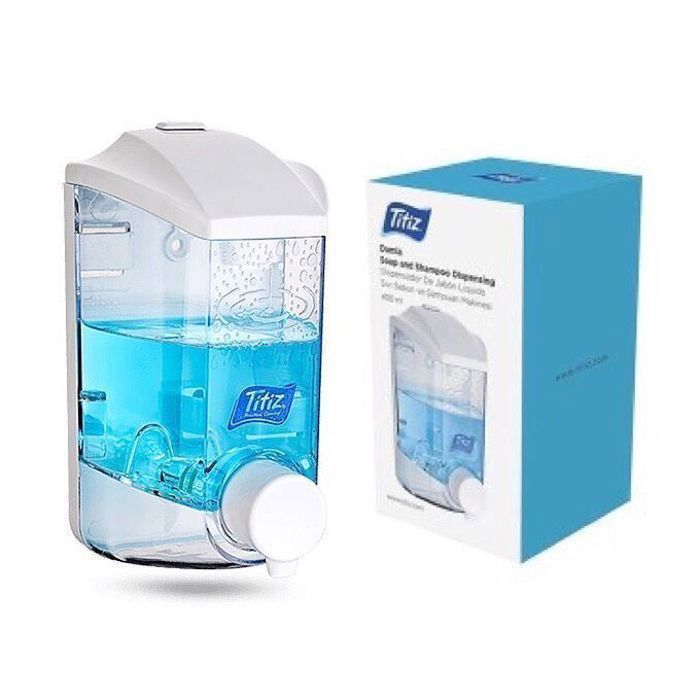 Distributeur de Savon - Titiz - 1000 ml - Transparent - Plastique ABS - Salle de Bain