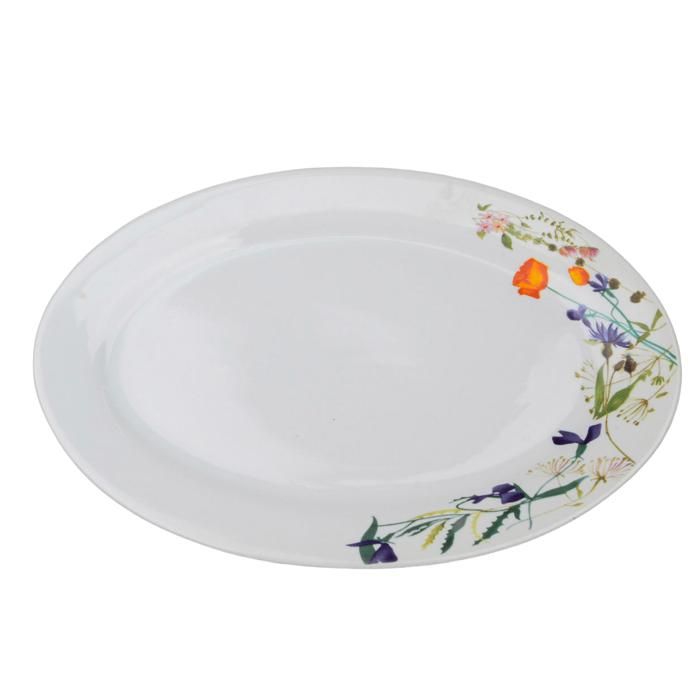 PLATE OVALE EN PORCELAINE DE 30 CM AVEC DÉCALQUE