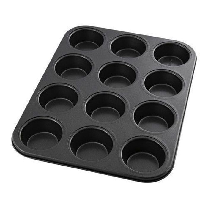 12 Cup Carbon Steel Muffin Cupcake Baking Pan Non Stick Dishwasher Microwave Saf