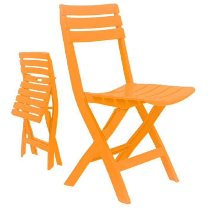 Chaise pliable - Marbella - Orange - Ergonomique - Pliable - Confort optimal