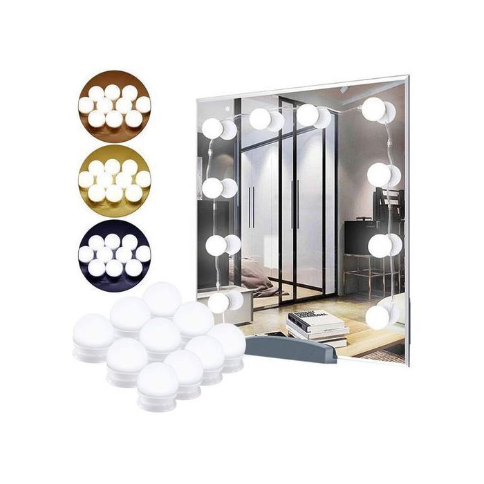 Kit de 10 Ampoules LED de vanité de Miroir maquillage 3 Mode