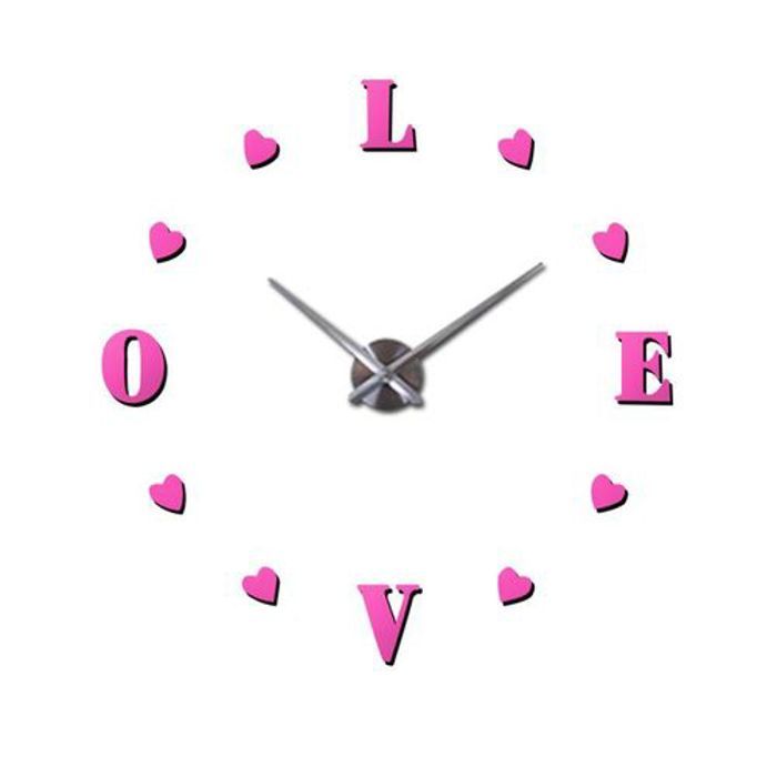 Horloge murale 3D Grand LOVE Design trendy moderne décoration