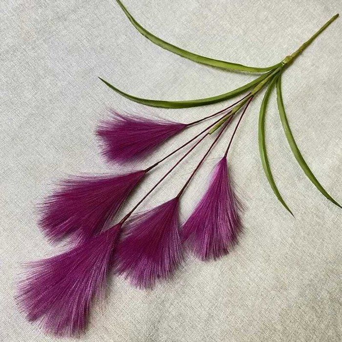 Herbe de pampa artificielle - PLANTANIA - Fushia - Soie - Silicone - Décoration intérieure