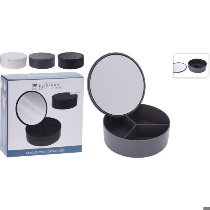 Miroir avec Organisateur - N/A - 14xH5cm - Rond - Contemporain - Design