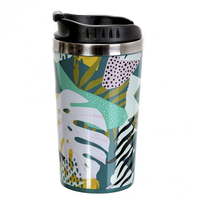 Mug de transport imprimé végétal - Double paroi - 35 cl