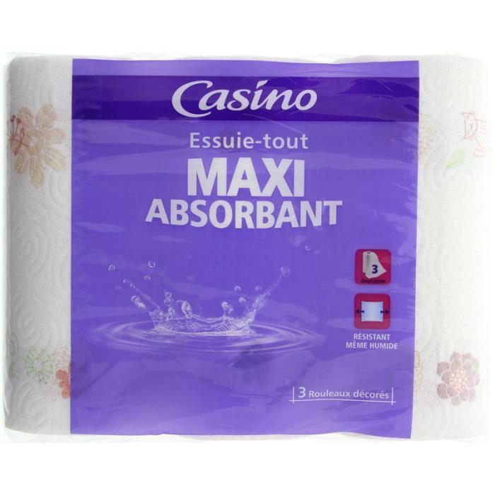 3 Rouleaux d'Essuie-tout Maxi Absorbant Décorés - 3 plis